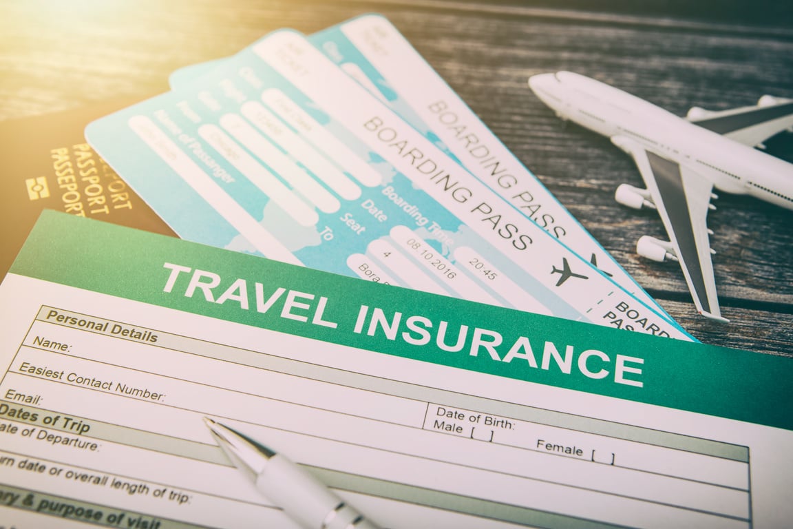 Travel Insurance Safe Background.